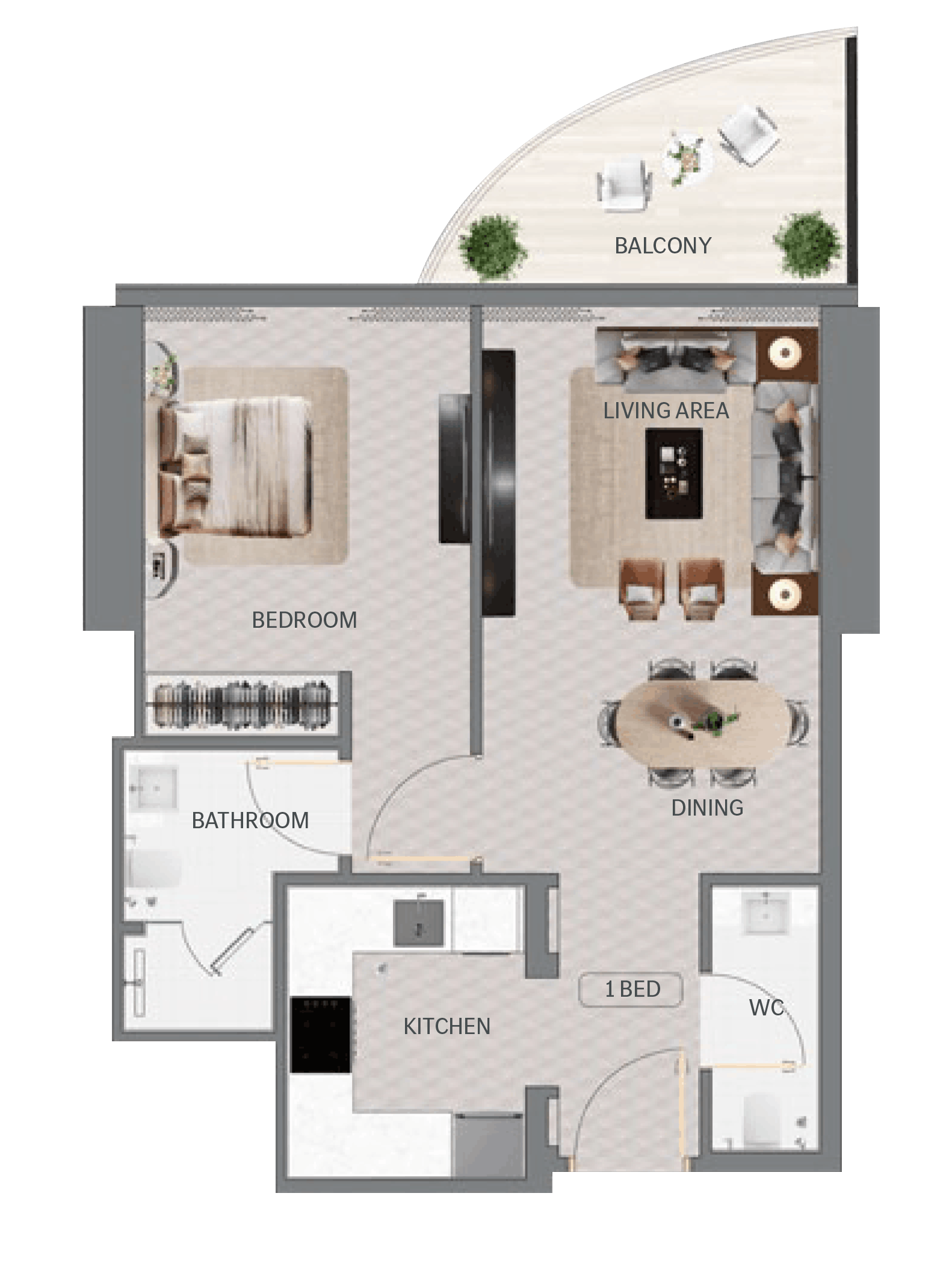 1 Bedroom Floor Plan