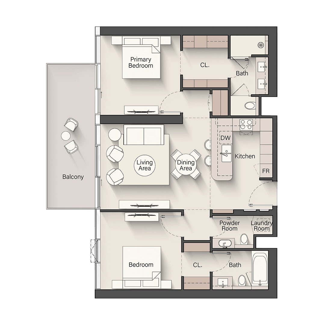 2 Bedroom Floor Plan