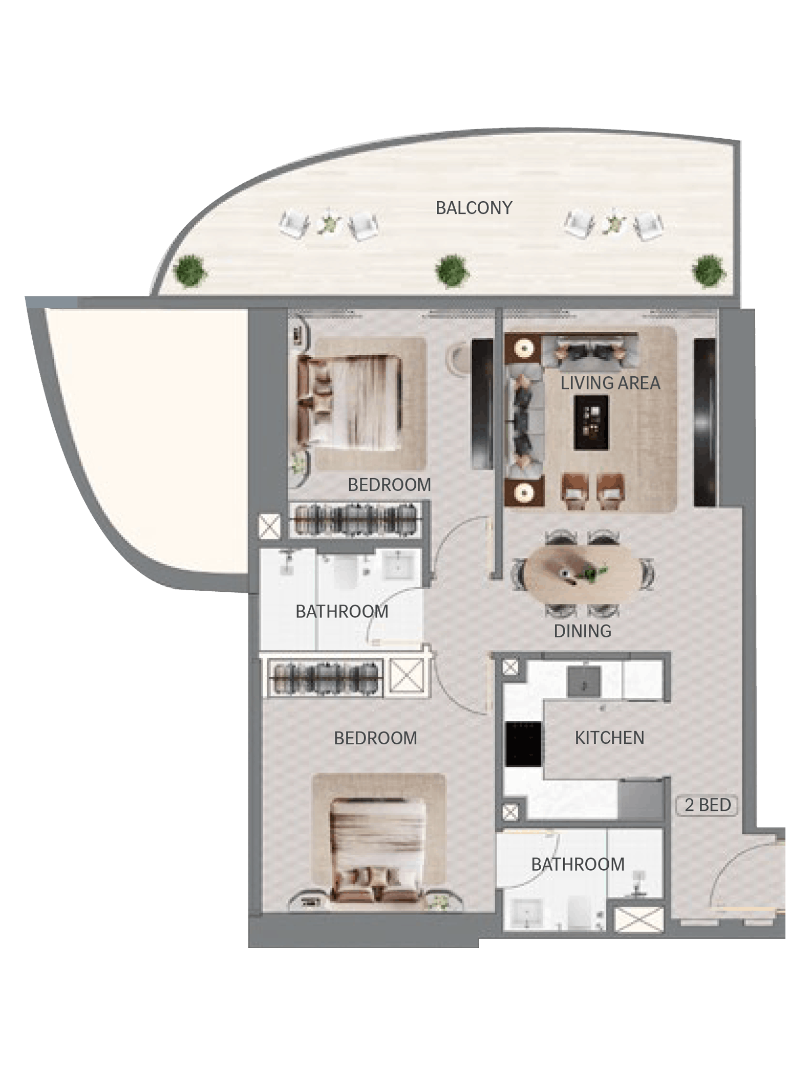 2 Bedroom Floor Plan