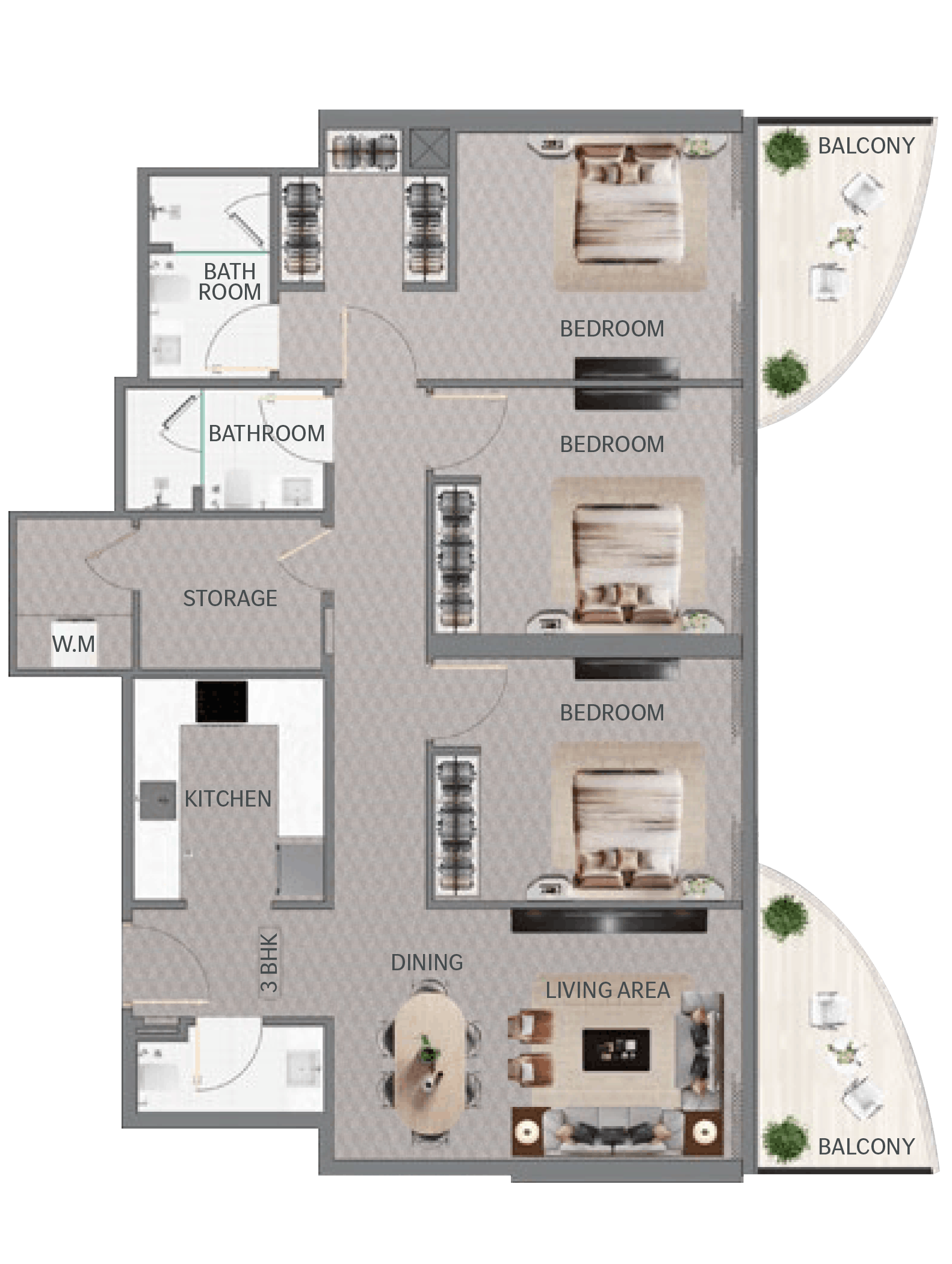 3 Bedroom Floor Plan
