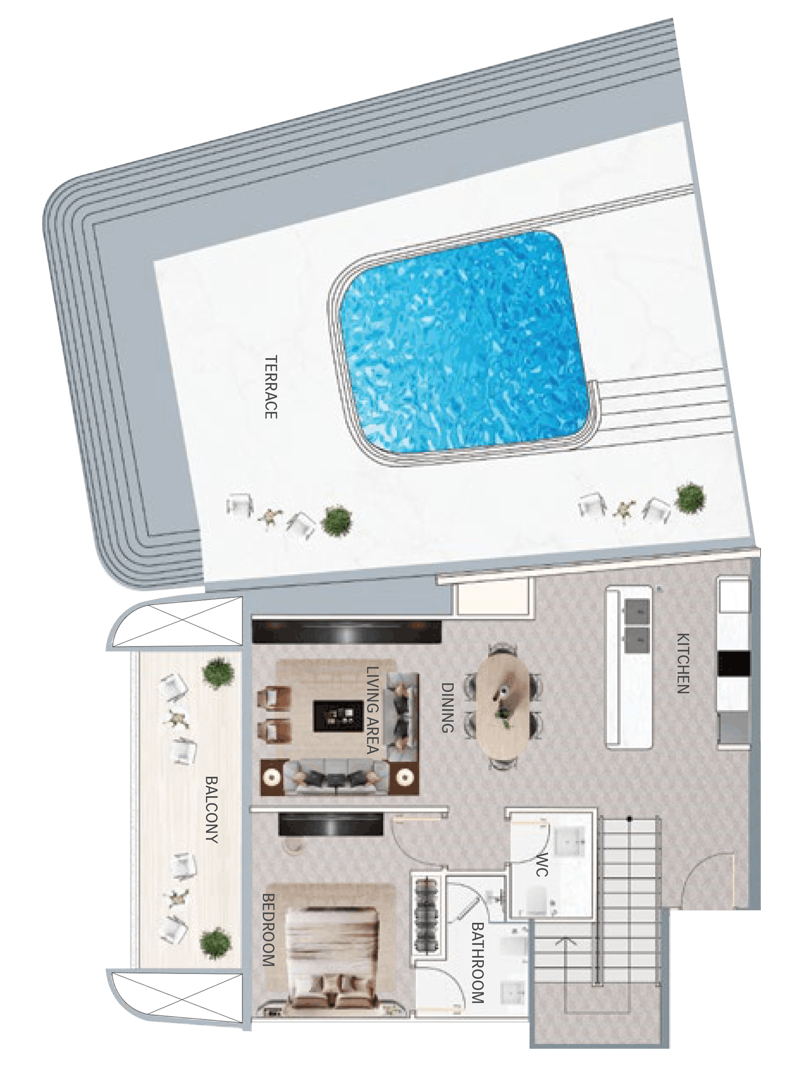 4 Bedroom Duplex Lower Floor Plan