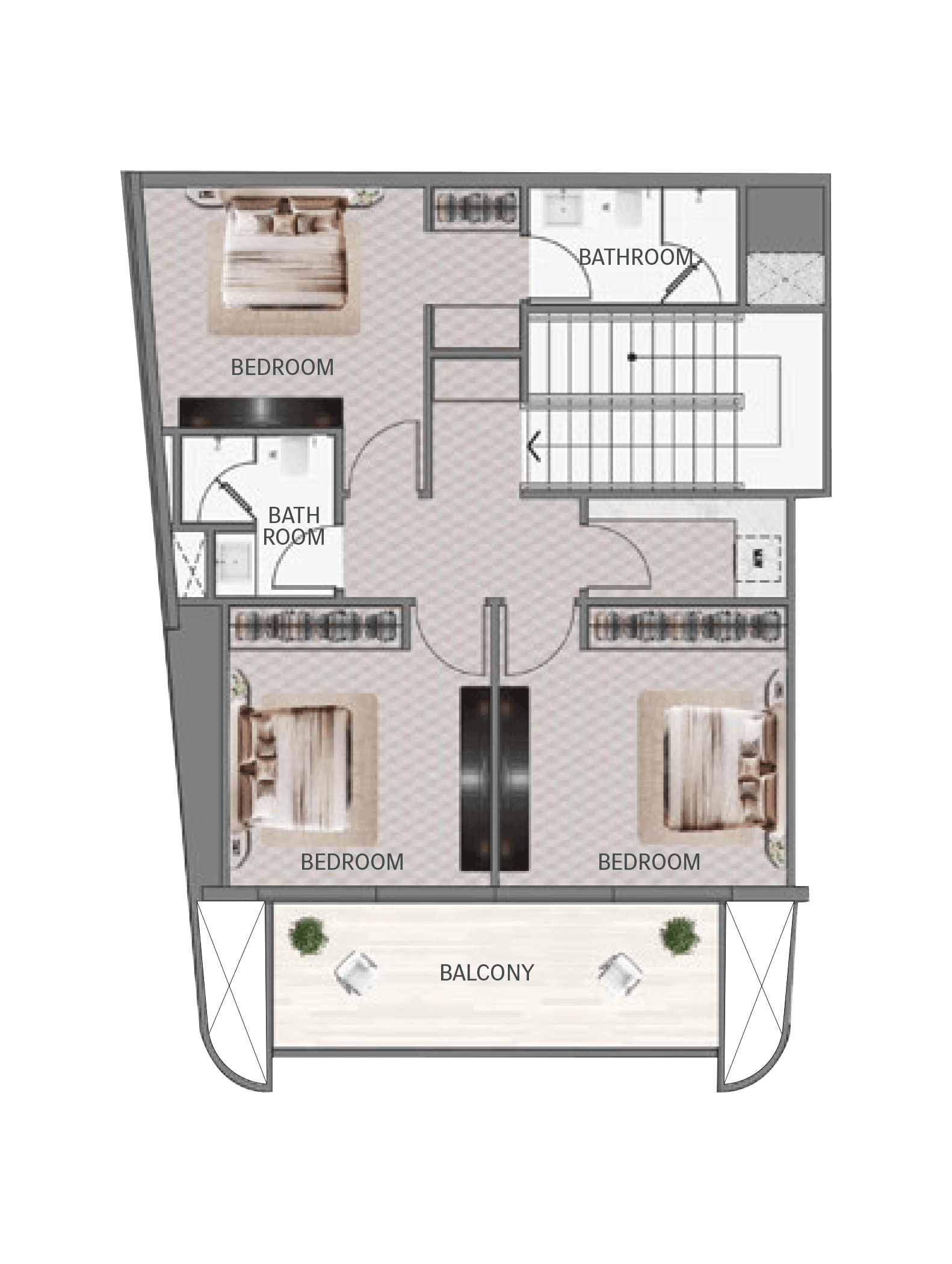4 Bedroom Duplex Upper Floor Plan
